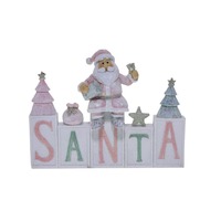SANTA Word White/Pink