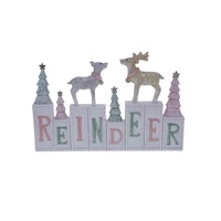 REINDEER Word White/Pink