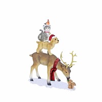 Deer with Cat, Dog &amp; Bird