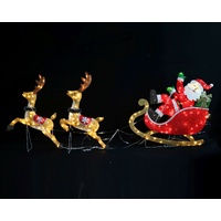LED Reindeers and Santa in Sleigh