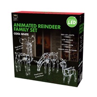 LED Reindeer Family 3pc Animated