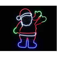 Neon Waving Santa