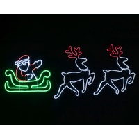 Neon Santa and Reindeers
