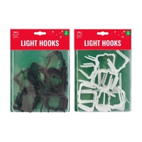 Balcony/Fence Light Hooks 16pk Black/White Asst