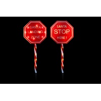 Solar Santa Stop or Landing Zone Sign 