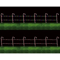 Solar Candy Cane Fence 6pk 