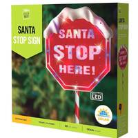 Solar Santa Stop Here Sign Multi..
