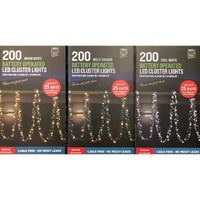 Timer Lights LED Clusters 200 assorted