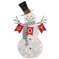LED Mesh Tinsel Snowman 105cm..