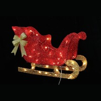 LED Glitter Thread Sleigh Red Gold 60cm..