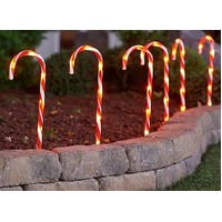 LED Candy Cane Path Lights 6pc 37cm
