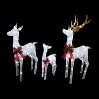 LED Glitter Reindeers Family 3pc Twinkle