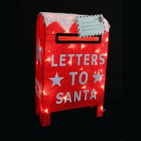LED Mesh Santa Letter Box w/Snow 72cm Twinkle