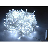 200 LED Fairy Lights White  - White Cable