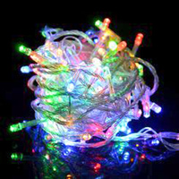 200 LED Fairy Lights Multi - White Cable