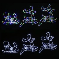 LED Acrylic Wall Reindeers Sleigh Asst