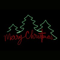 LED Neon Flex Merry Christmas Trees