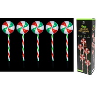 Solar LED Lollipop Path Lights 5pc 