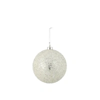 10cm Lustre Bauble - Silver