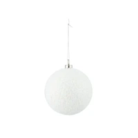 10cm Lustre Bauble - White