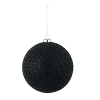 15cm Lustre Bauble Plastic - Black
