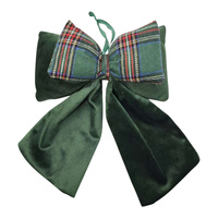 Velvet Bow Green with Check