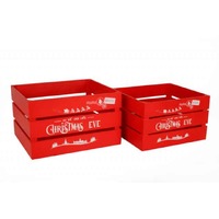 XMas Eve Crate. Red 32x27x19cm Set 2