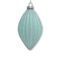 Cyan Blue Glass Teardrop