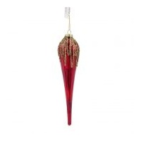 Teardrop Glass Red &amp; Gold