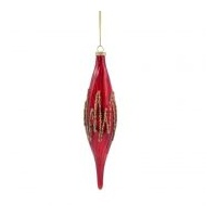 Teardrop Glass Red &amp; Gold