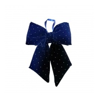Blue Velvet Bow with Diamonte