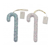 Glitter Sequin Candy Cane 19cm