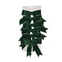 Green Velvet Bow 6pk
