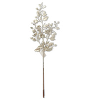 Glitter Holly Leaves Pick