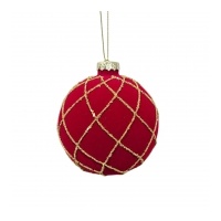 Glass Bauble 8cm Red