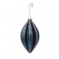 Glass Bauble  Teardrop Blue