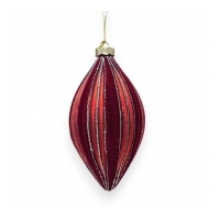 Glass Bauble  Teardrop Red