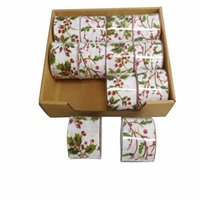 300CM HOLLY MISTLETOE RIBBON 7CM IN PDQ..