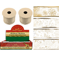 Xmas Ribbon Wired 6.3cmx2.74m