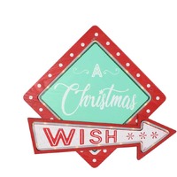 VINTAGE STYLE LIGHT UP A CHRISTMAS WISH SIGN 36X33X3CM..