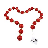 FOAM BAUBLE GARLAND 1.5M RED..