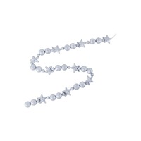 FOAM BAUBLE STAR GARLAND SILVER 150 X 6 X 6CM..