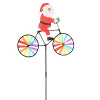 Santa Riding Bike Garden Windmill 80x52xcm