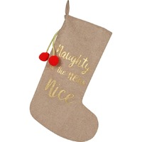 NAUGHTY IS THE NEW NICE LUXE LARGE STOCKING 57 X 24CM..