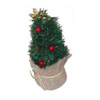 21cm Xmas Tree with Angel in Hessian Bag