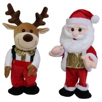Singing Plush Sant or Reindeer 33cm