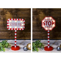 Light Up Stop Here Sign 30cm