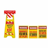 Elf Warning Sign 11.5x24cm