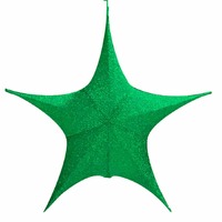Pop-Up Tinsel Star 65cm Green..