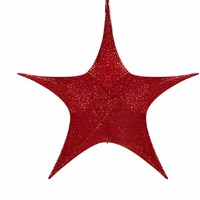 Pop-Up Tinsel Star 65cm Red..